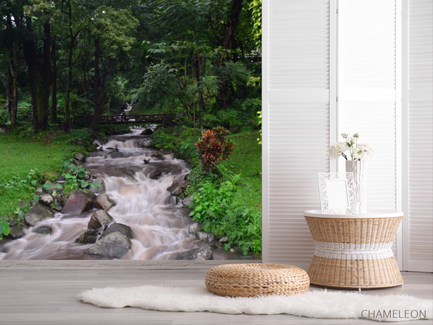 Фотошпалери сірий водоспадик на струмку - 2