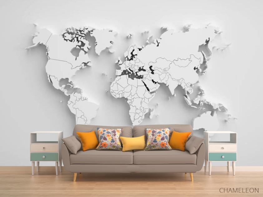 Фотообои 3d серая карта - 1