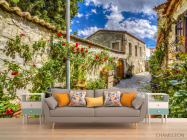 Фотообои переулок с розами - 1