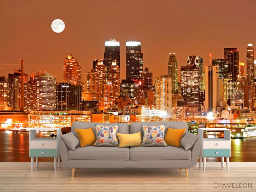 Фотообои Луна, ночь, New York - 1