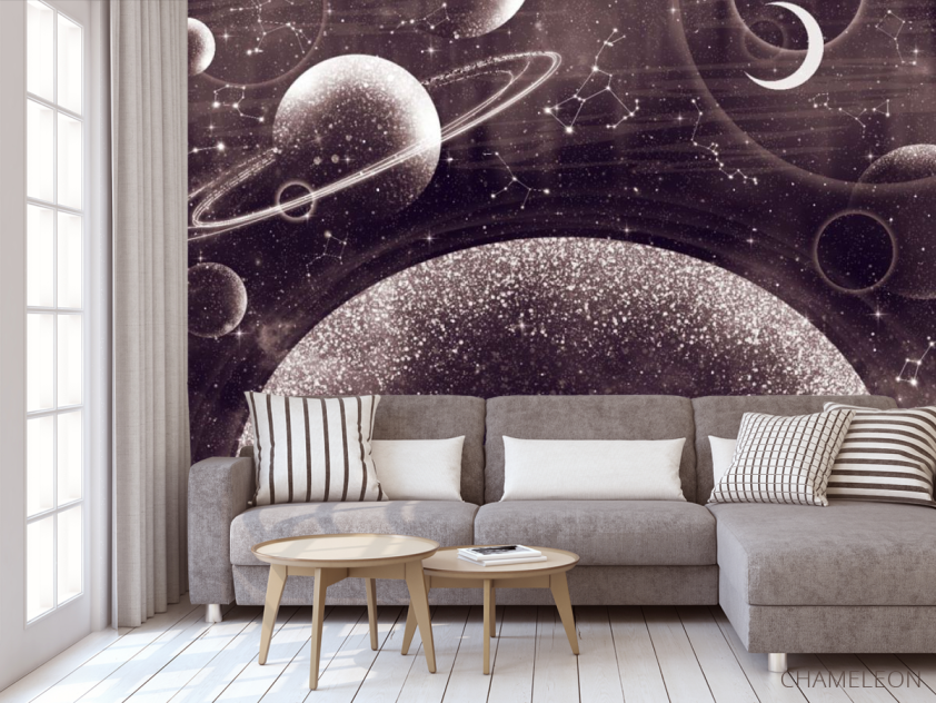 Фотообои Дизайнерские планеты коричневый оттенок - 3
