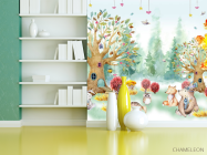 Фотошпалери акварельний ліс для дитячої - 3