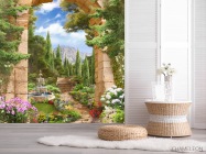 Фотошпалери Фонтан, арка, сад - 2