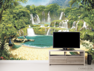 Фотообои Водопад с павлинами - 2