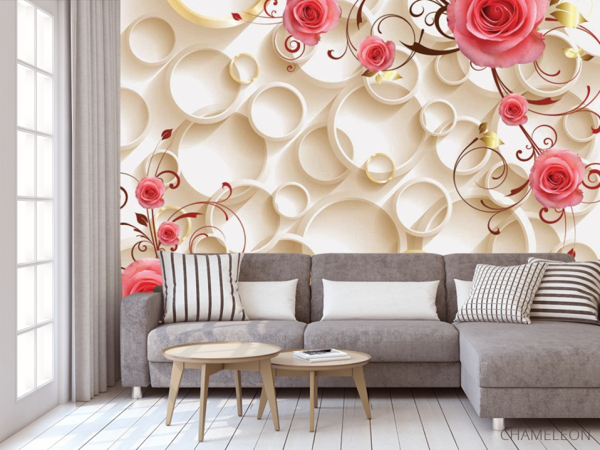 Фотообои в кухню 3д цветы - 3