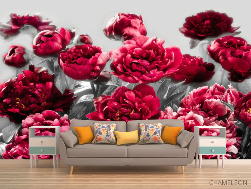 Фотообои Бордовые пионы - 1