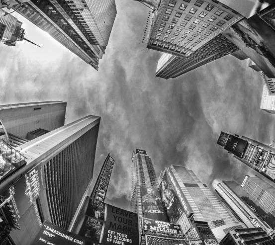 Фотообои верхушки небоскребов серые 20616
