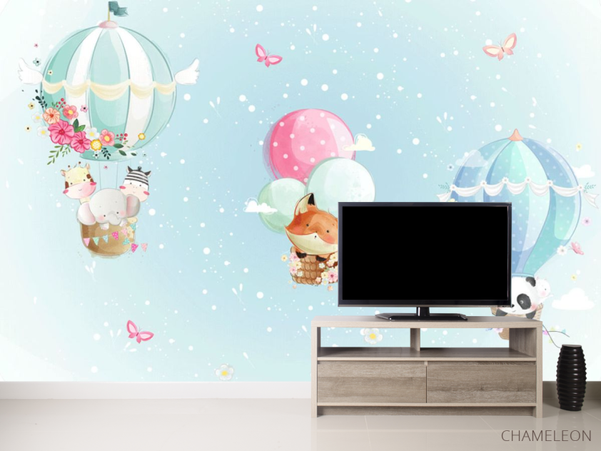 Фотообои Голубые воздушные шарики - 2