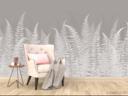 Фотообои Листья папоротника серые - 4