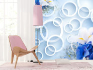 Фотошпалери 3Д кола з квітами - 4