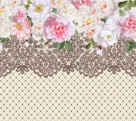 Фотообои Цветы с кружевом Фотообои Цветы с кружевом 30320