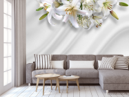 Фотообои Лилии на фоне атласа - 3