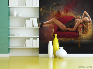 Фотошпалери дівчина на кріслі - 3