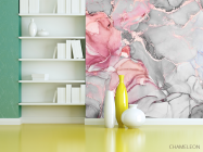 Фотошпалери сіро-рожевий fluid art - 3