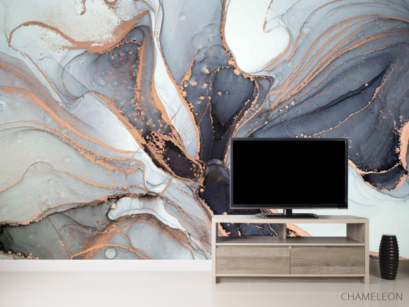 Фотообои Серый fluid art - 2