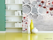 Фотошпалери Троянди і кола 3d - 3