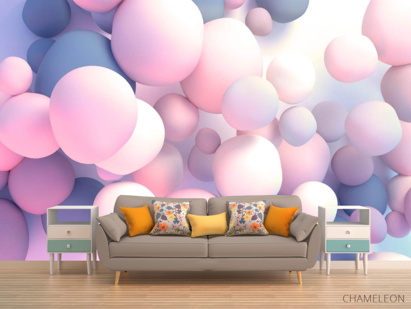 Фотообои Розовые 3д шары - 1