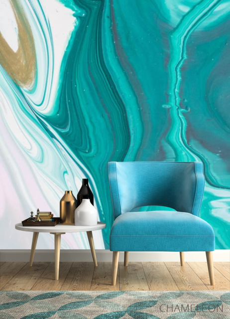 Фотообои Бирюза Fluid art - 4