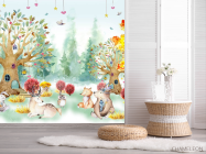Фотошпалери акварельний ліс для дитячої - 2