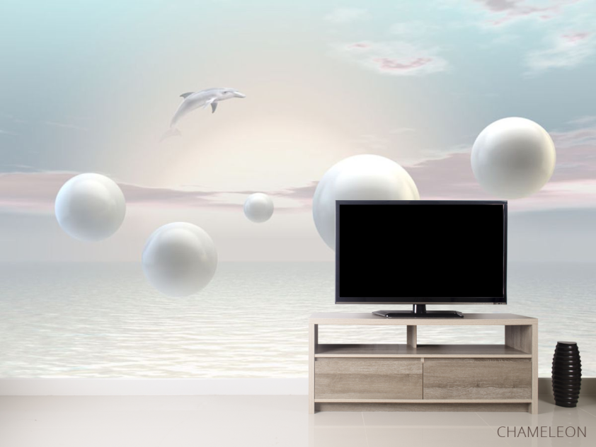 Фотообои Шары с дельфинами - 2