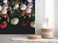 Фотошпалери Вінтажні квіти на чорному - 2