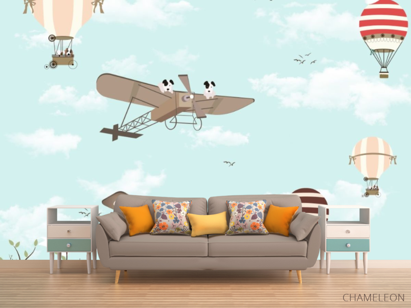 Фотообои воздушные шары и самолеты - 1