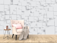 Фотообои Стена из обьемных прямоугольников - 4