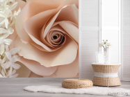 Фотошпалери велика бежева троянда з паперу - 2