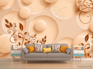 Фотообои Коричневый узор и сферы - 1