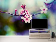 Фотообои Веточка с розовыми цветами - 2