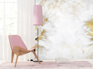 Фотошпалери білі квіти з золотом - 4