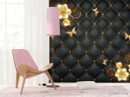 Фотошпалери 3д золоті квіти топлер - 4