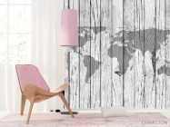 Фотошпалери Карта на тлі дерева - 4