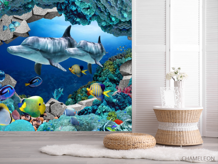 Фотошпалери 3D морські тварини - 2