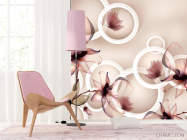 Фотошпалери 3d коричневі квіти - 4