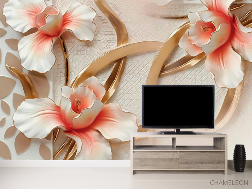 Фотообои в кухню Керамические цветы - 2