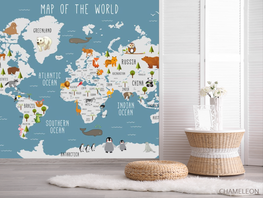 Фотошпалери Дитяча карта світу - 2
