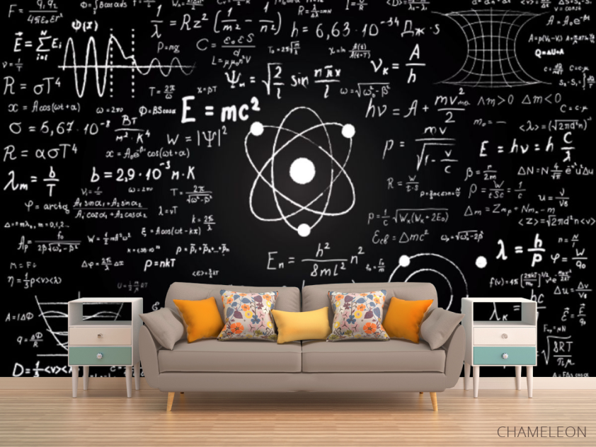 Фотообои Формулы на черном фоне - 1