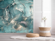 Фотошпалери Темний Fluid art в зелених відтінках - 2