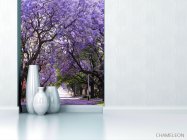 Фотообои аллея с синими деревьями - 1