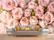 Фотообои нежные розовые розы - 1