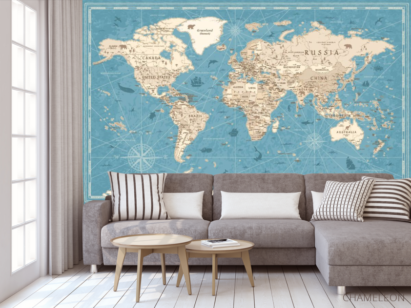 Фотообои Бирюзовая карта - 3