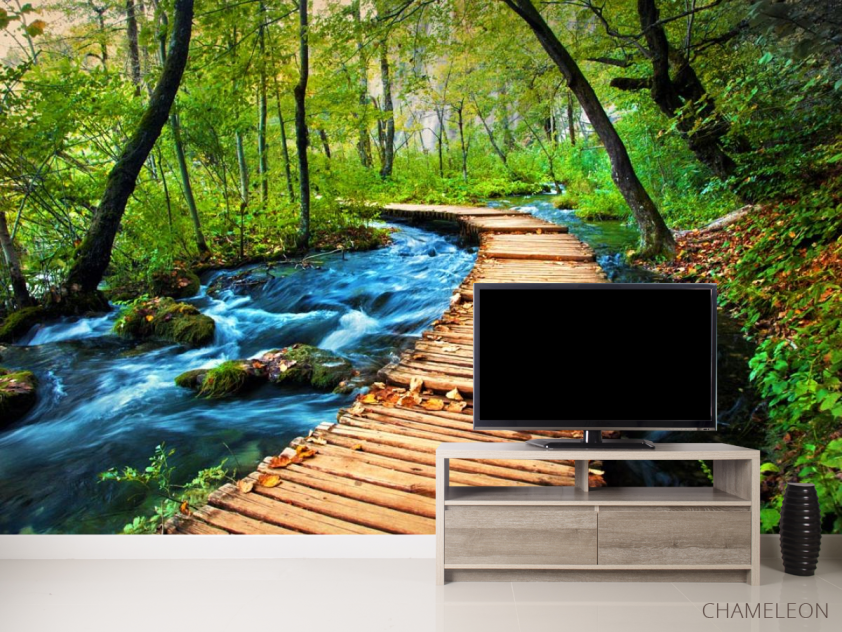 Фотообои деревянный мостик в лесу - 2