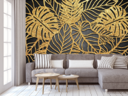 Фотообои золотые листья - 3