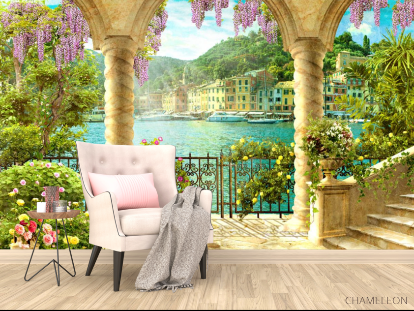 Фотообои Фреска с арками и водой - 4