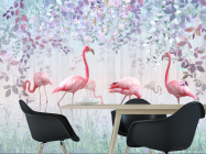 Фотошпалери Фламінго і зелень - 1