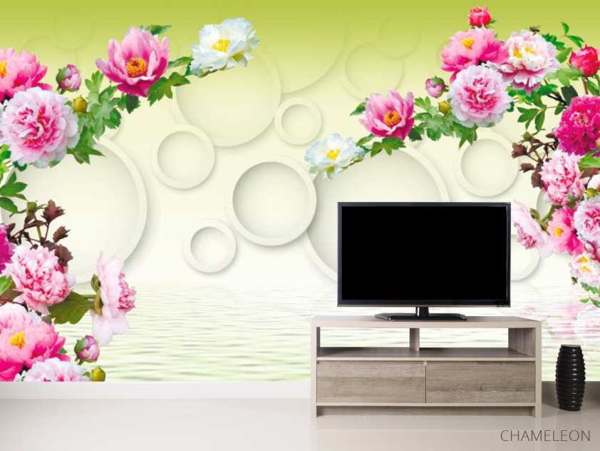 Фотообои 3д цветы с кольцами - 2