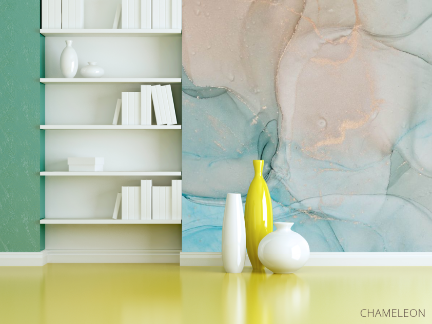 Фотошпалери Блакитний Fluid art - 3