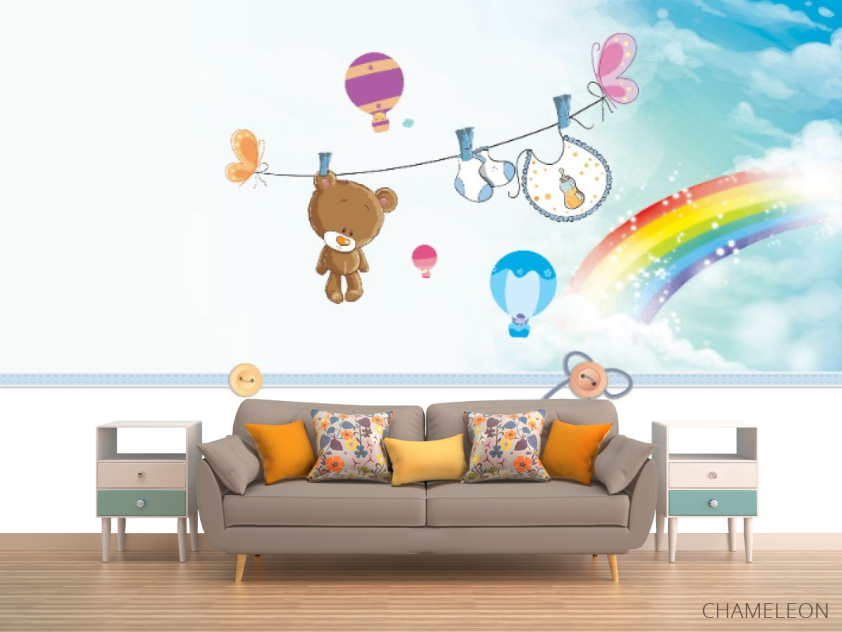 Фотообои Мишка, радуга - 1