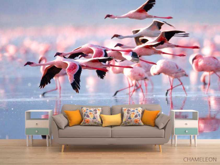Фотообои Улетающие фламинго - 1